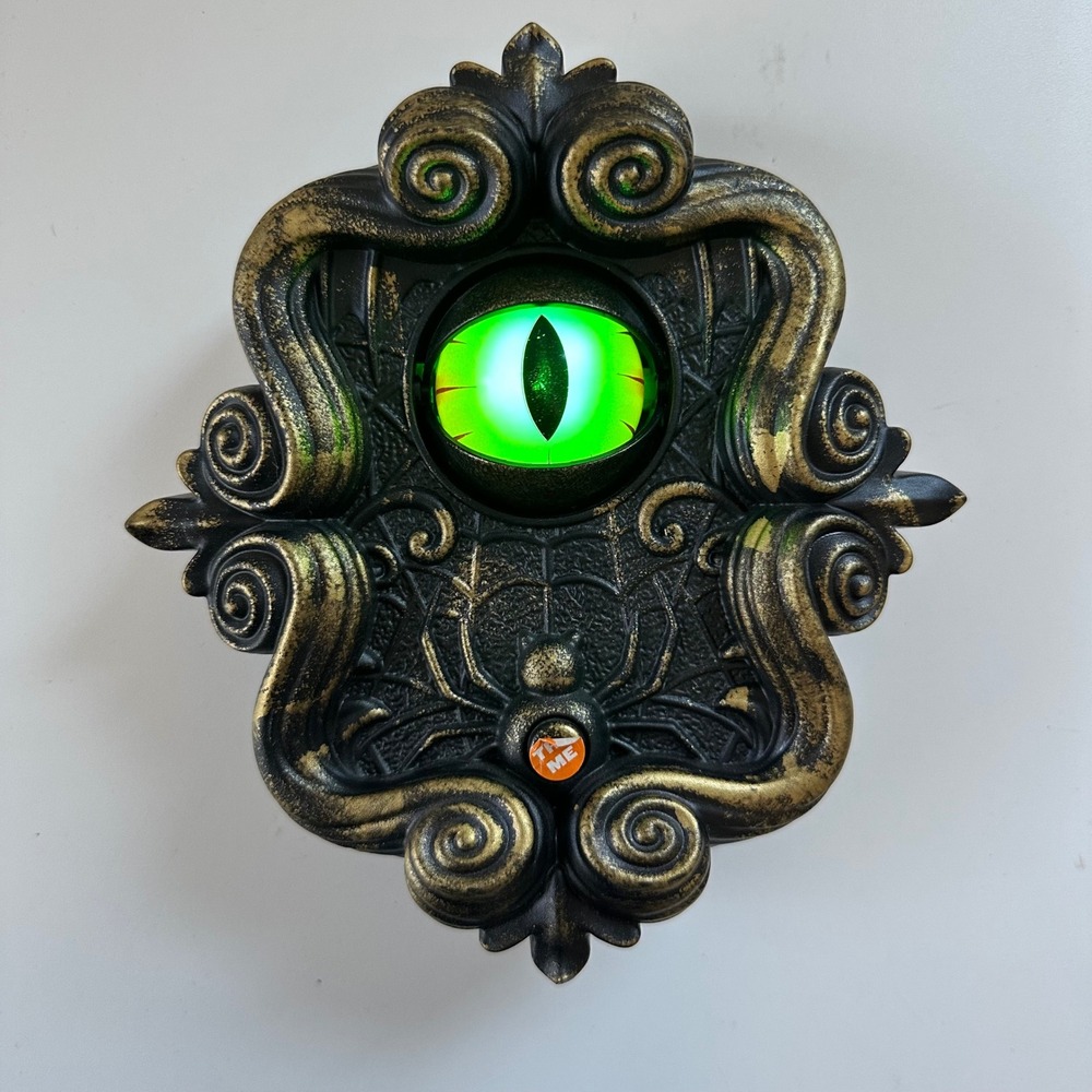 Target Halloween Doorbell Gold Black Animated Light Up Eyeball Snake Monster